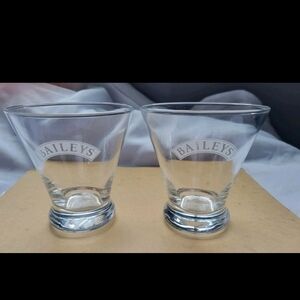 Baileys Whiskey Cocktail Glasses Set Of 2 Irish Cream Barware Stemless Glasses.